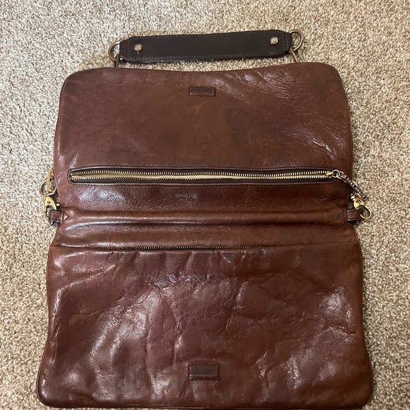 Tory Burch brown leather clutch - Picture 2 of 3